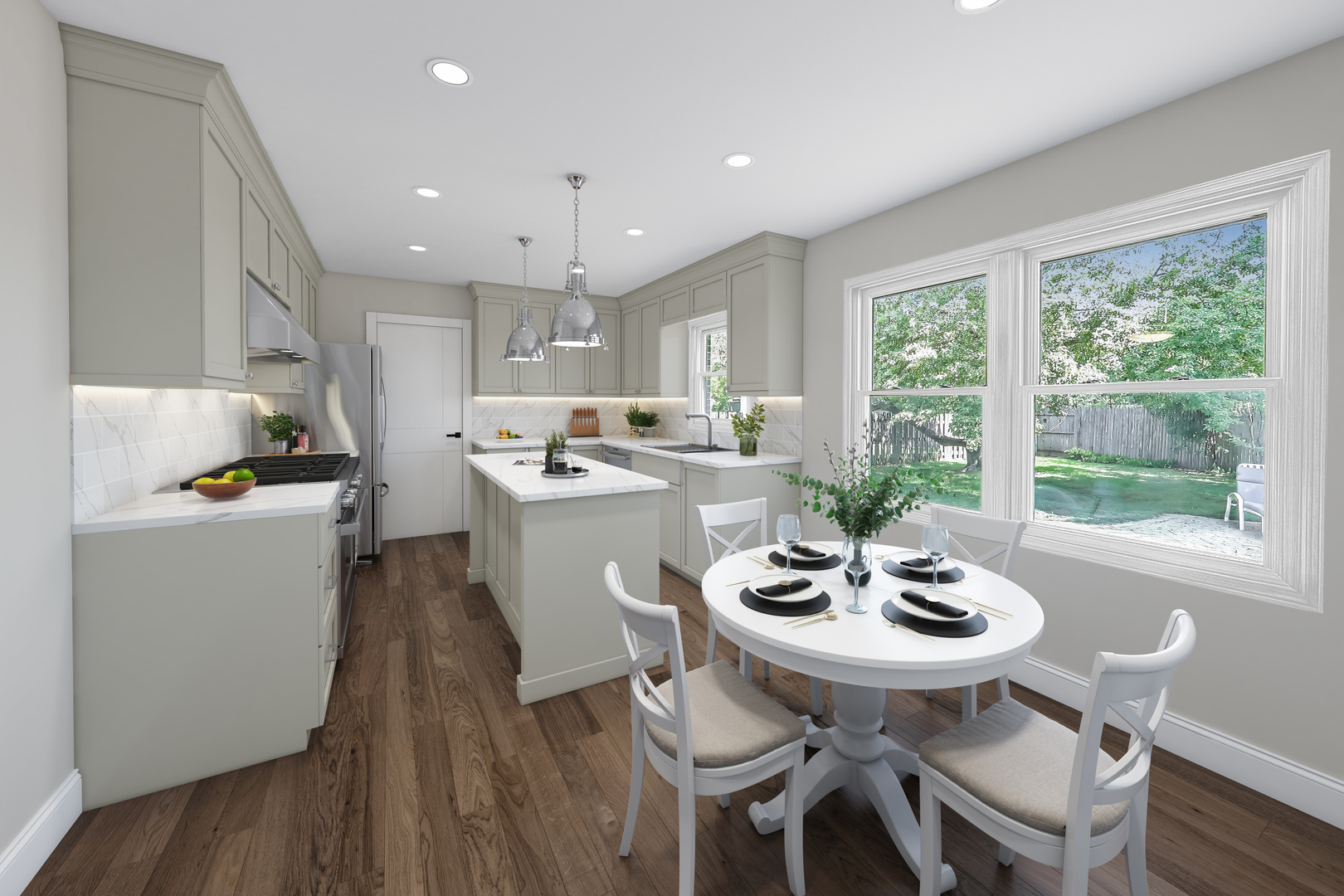 645 Ridge Road Highland Park, IL 60035 - Photo 9 of 32 a kitchen with a table and chairs in it