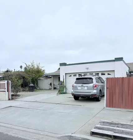 a view of car parked in front of building