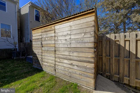 a view of wooden door