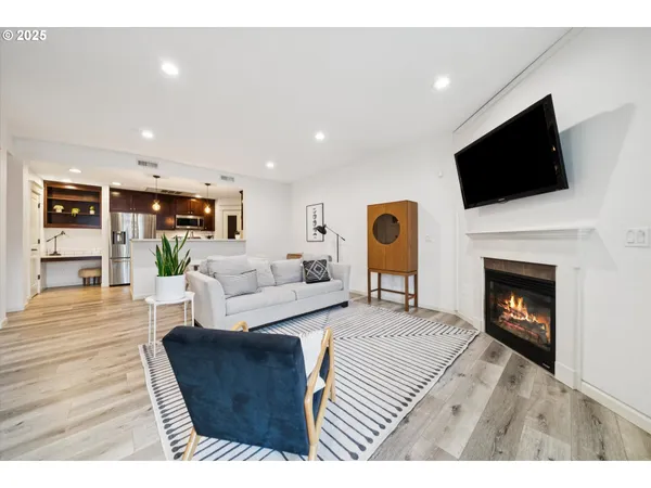 a reading room with furniture