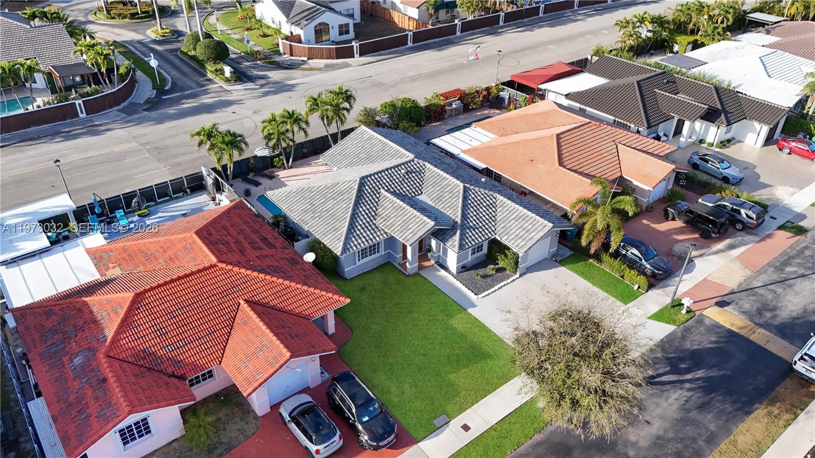 16269 Southwest 78th Terrace Miami, FL 33193 - Photo 36 of 45 an aerial view of a house with garden space and street view