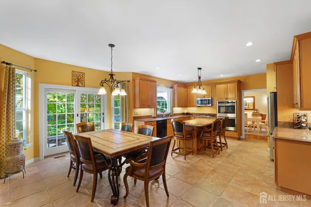 a view of a dining room and livingroom view