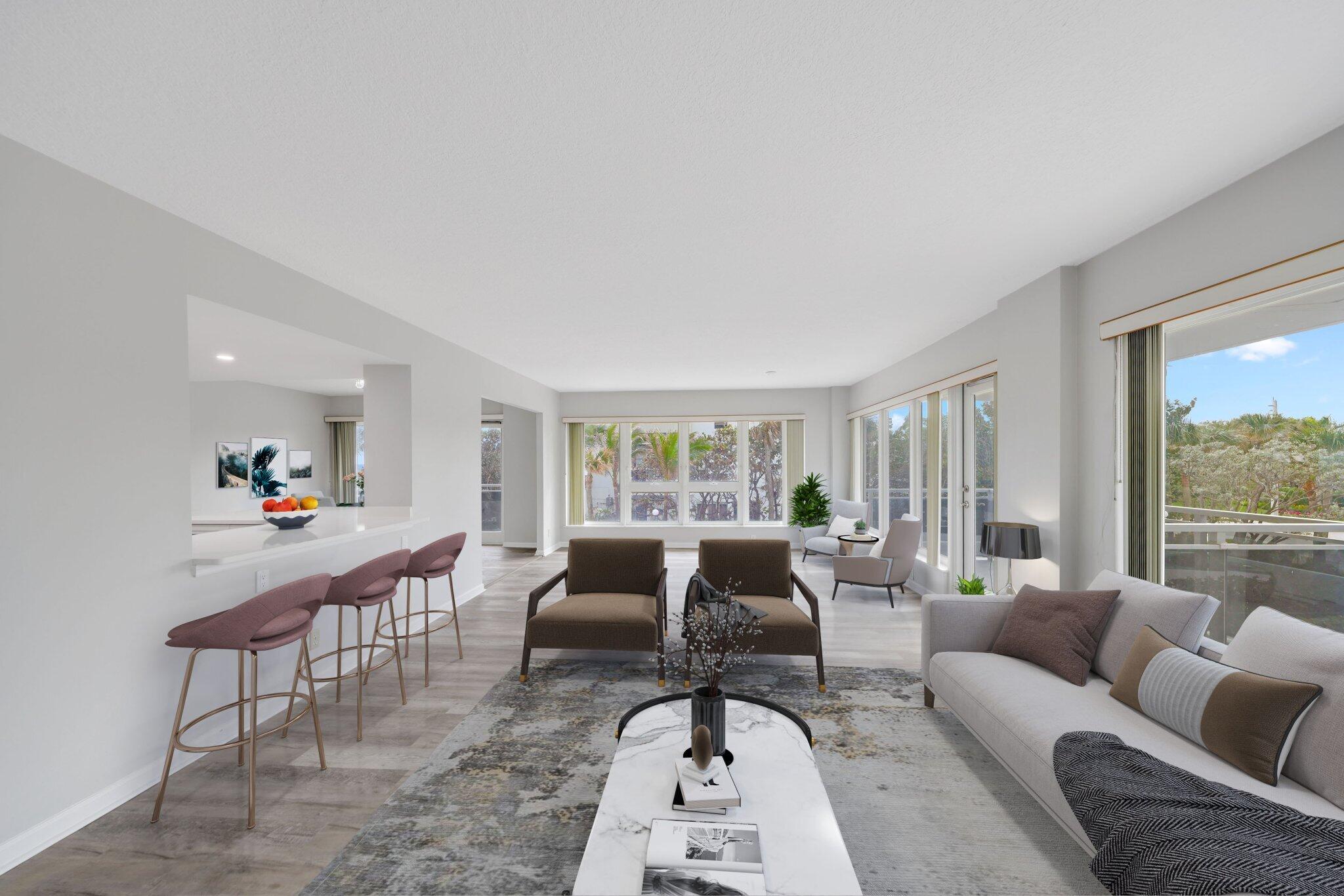 2066 North Ocean Boulevard, Unit 2SW Boca Raton, FL 33431 - Photo 5 of 34 Living Room