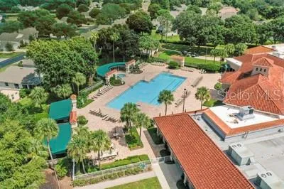 an aerial view of a house