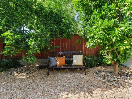 a view of a house with backyard