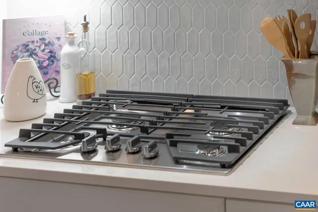 a close up of a stove top oven