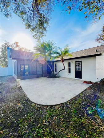 a house view with a garden space