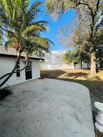 a view of backyard of house