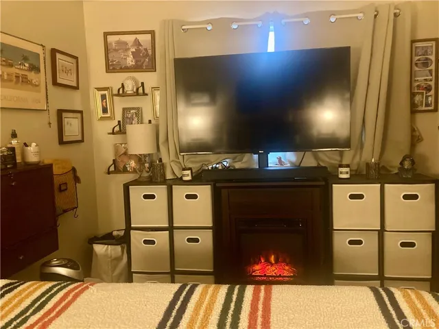 a view of a fireplace in a room