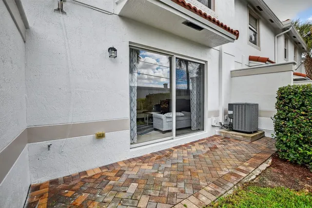 a entryway with a bench