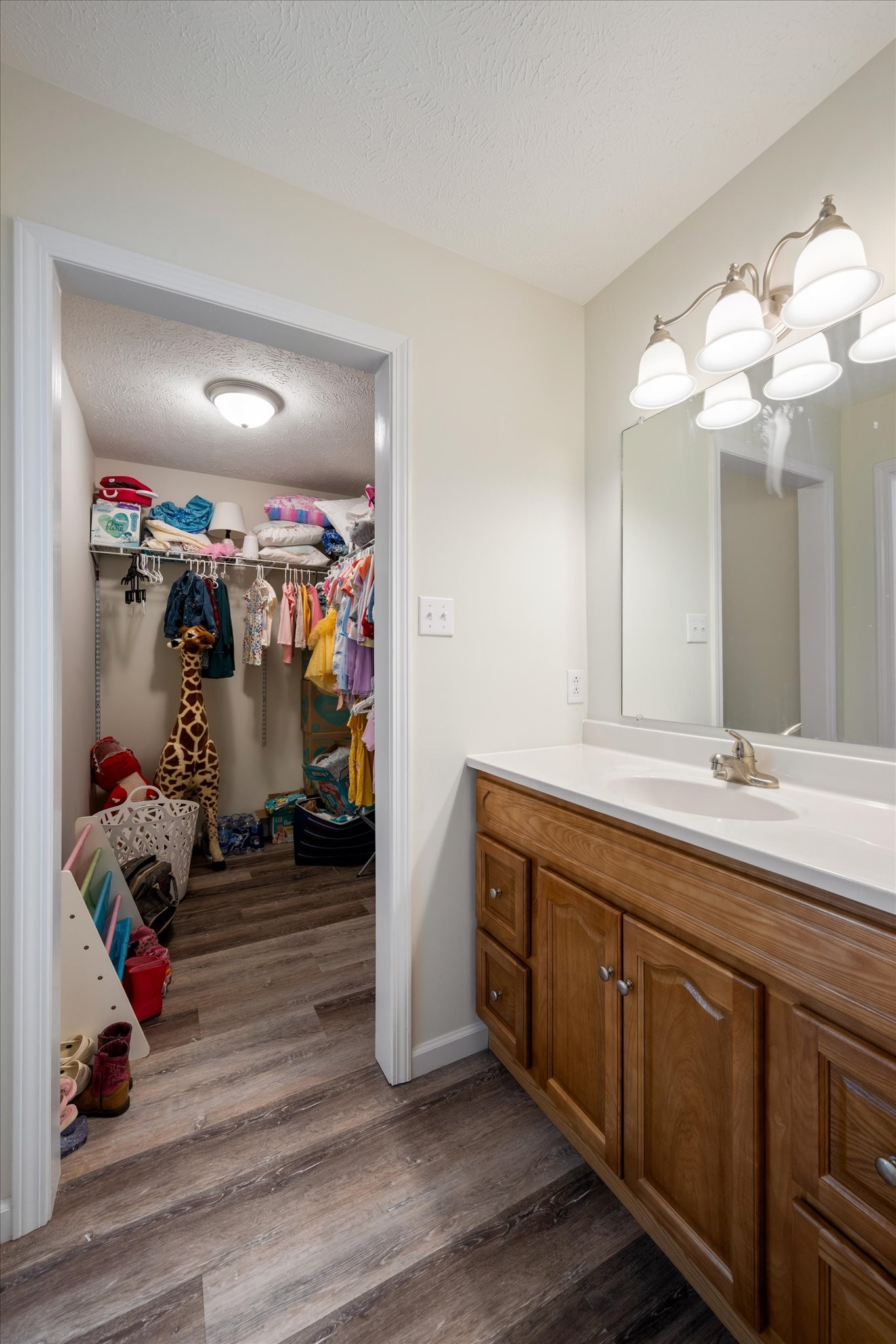 1318 Yellow Creek Road Dickson, TN 37055 - Photo 20 of 37 a view of a double sink and a room with wooden floor