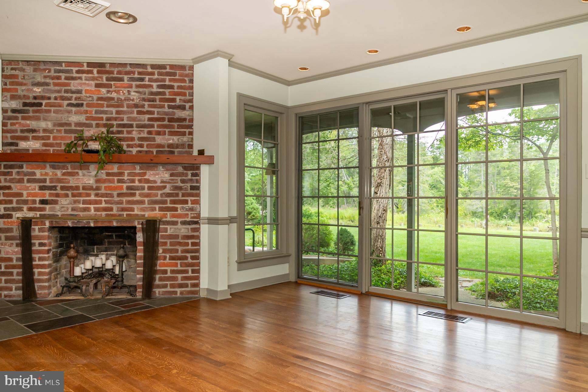 Wood burning fireplace in sitting room