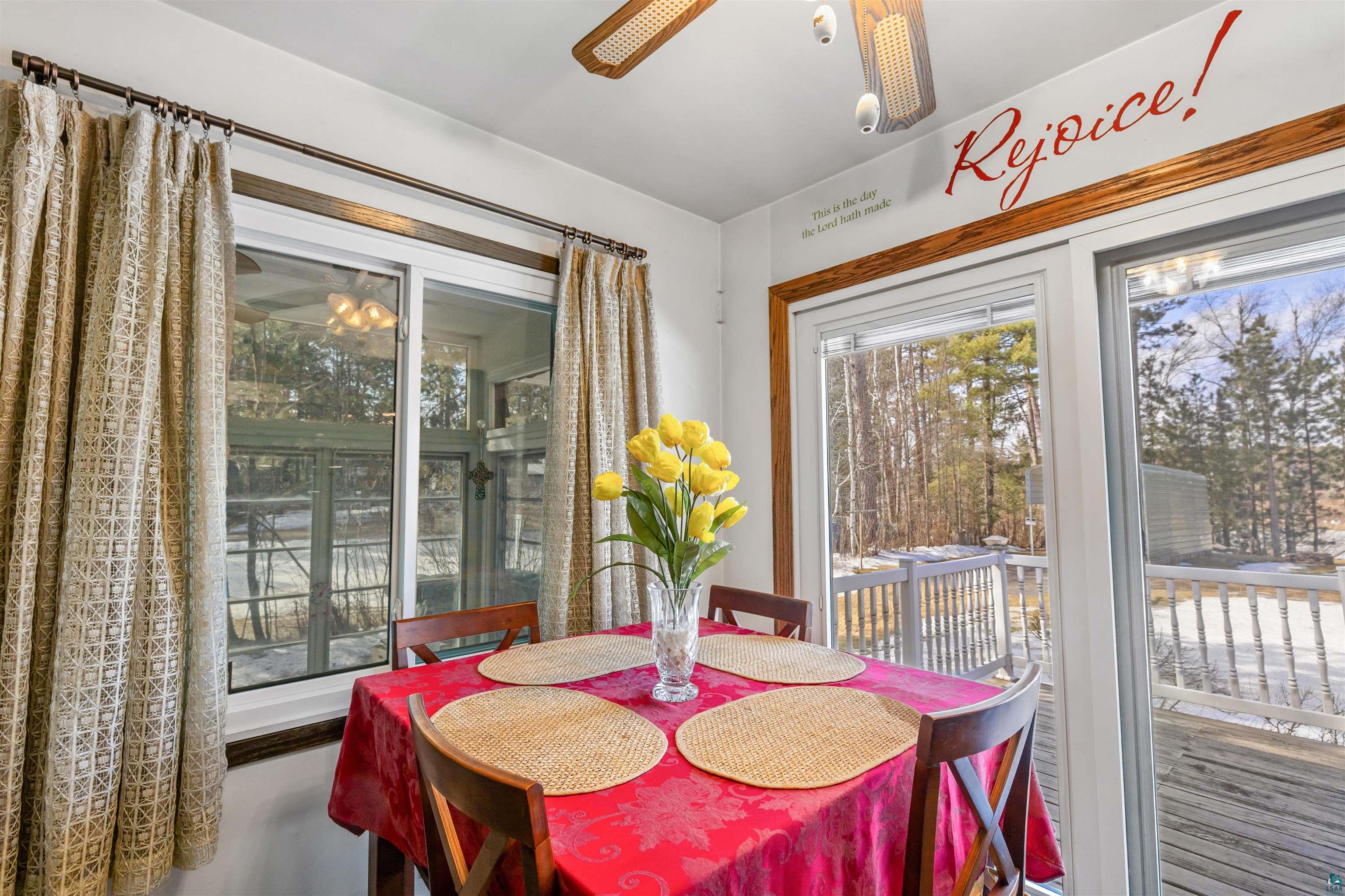 3975 Long Lake Shores Road Eveleth, MN 55734 - Photo 20 of 79 Dining area featuring a ceiling fan
