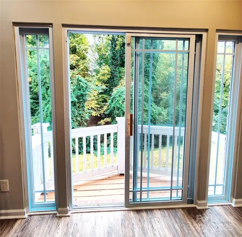 a view of a large window with an outdoor view