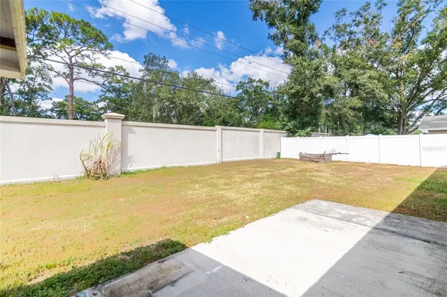 a view of an outdoor space and swimming pool