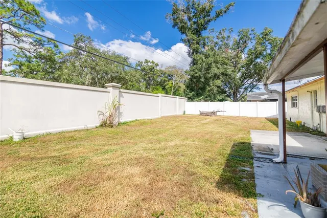 a view of an outdoor space and swimming pool