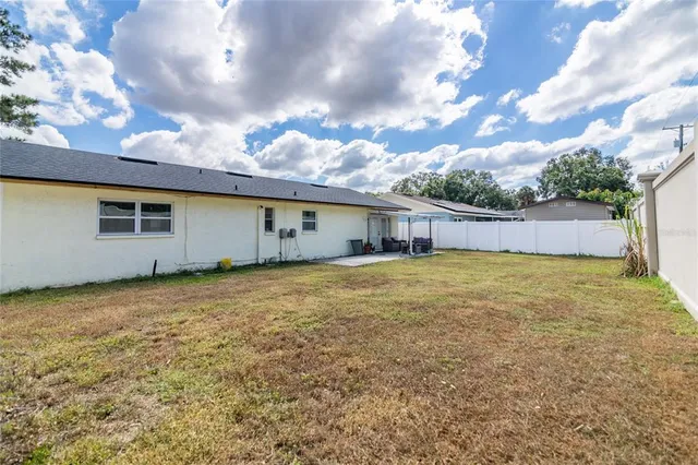 a backyard of a house
