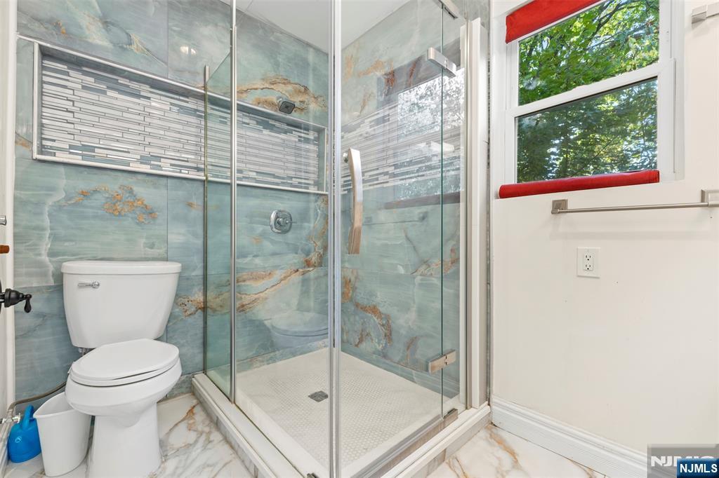 234 Liberty Road Teaneck, NJ 07666 - Photo 18 of 42 a bathroom with a shower and a toilet