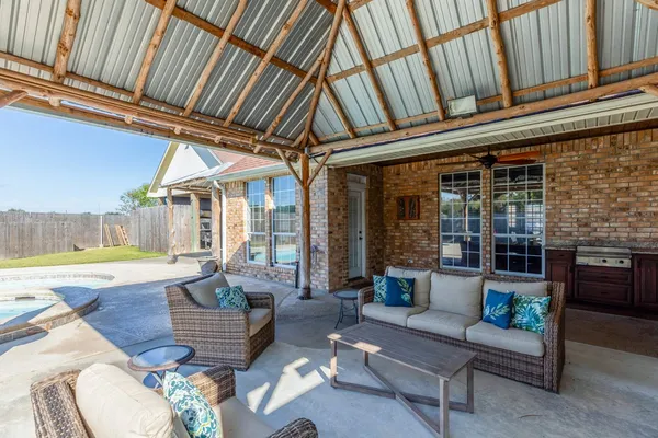 a living room with furniture