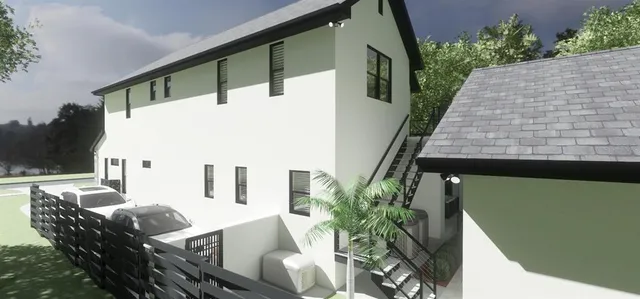 a outdoor living space with furniture