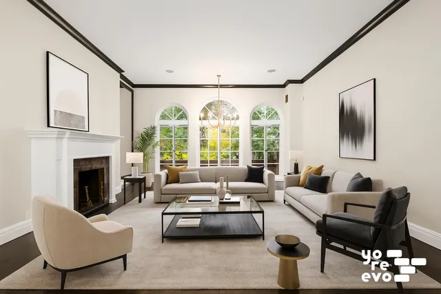 a black and white photo of a room