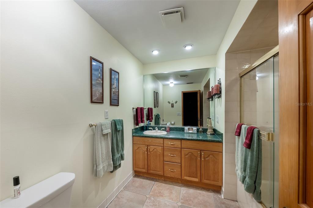 1862 Wind Willow Road Belle Isle, FL 32809 - Photo 21 of 42 a bathroom with a sink a mirror and a shower
