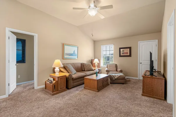 a living room with furniture