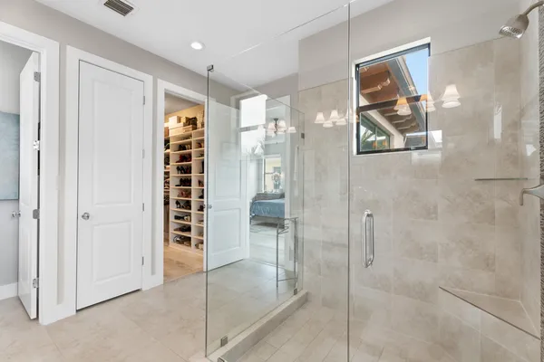 a bathroom with a shower