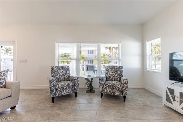 a living room with furniture plant and a potted plant