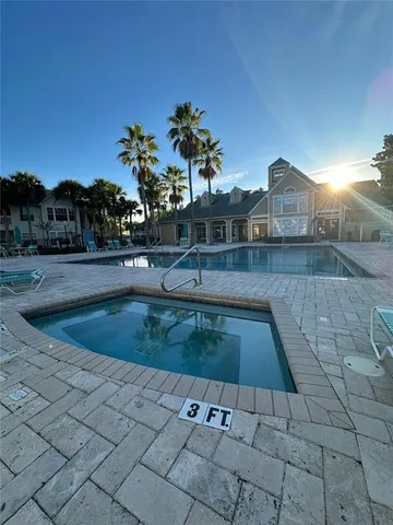a view of outdoor space and swimming pool