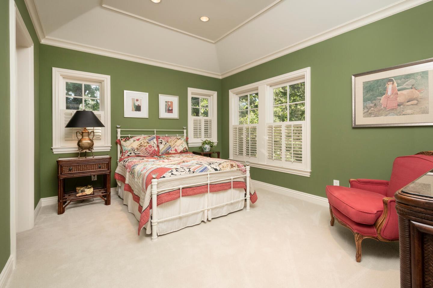 209 Bridge Road Hillsborough, CA 94010 - Photo 26 of 38 a bedroom with a bed table chair and a window
