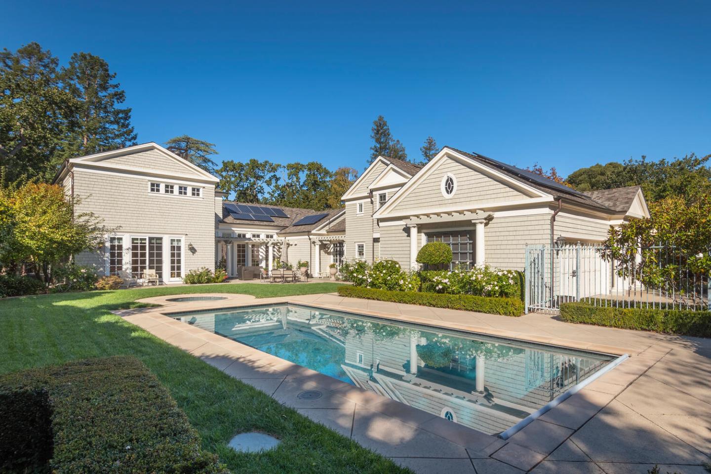 209 Bridge Road Hillsborough, CA 94010 - Photo 34 of 38 a front view of a house with a yard