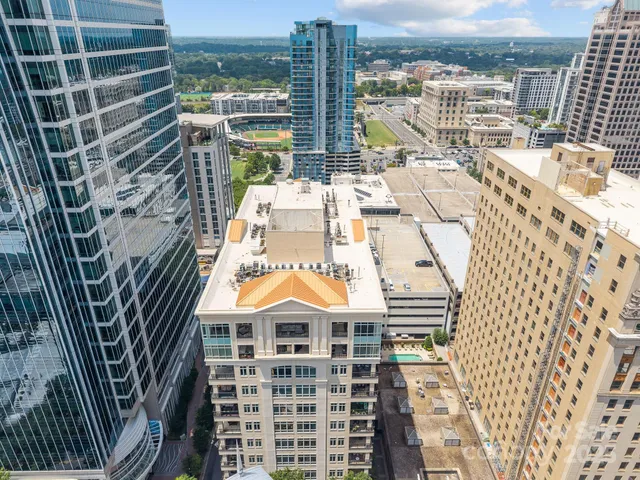 a view of a city with tall buildings