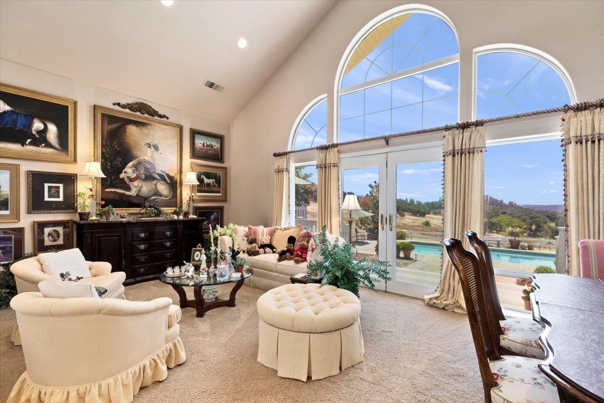 4558 Country View Court Cool, CA 95614 - Photo 21 of 82 a living room with furniture a fireplace and a large window