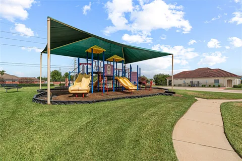 a view of a park with slide