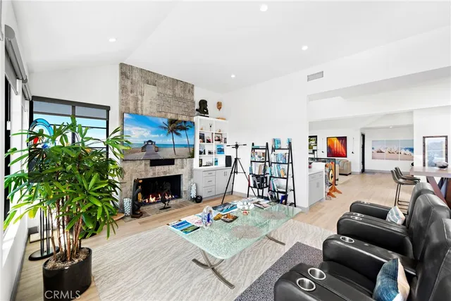 a large kitchen with lots of counter space
