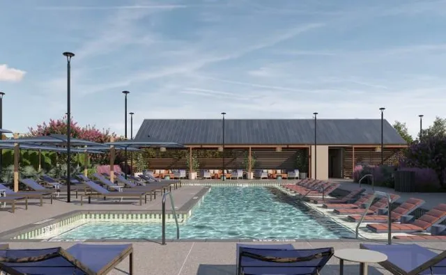 a outdoor view with a sitting space