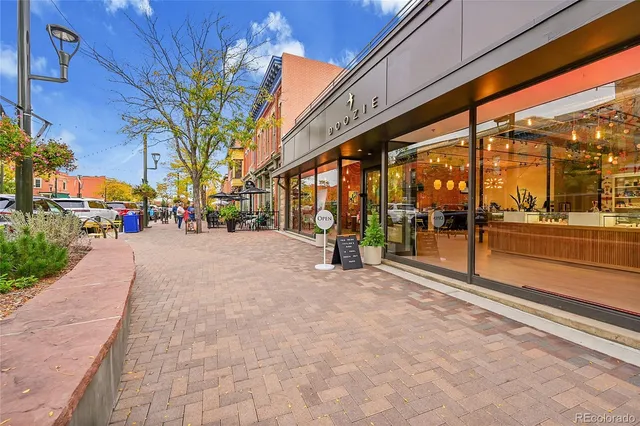 a view of a building with a street from a building