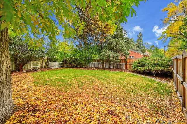 a view of a yard with a house