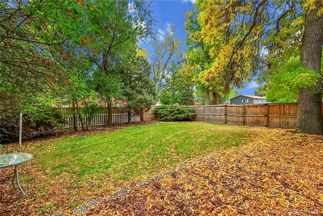 a view of backyard with green space