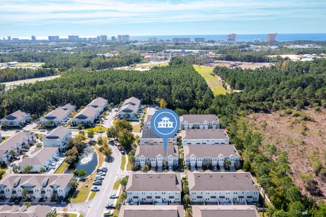an aerial view of multiple house