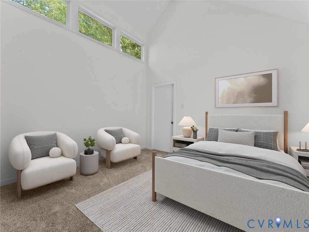 3601 Quail Meadows Place Midlothian, VA 23112 - Photo 9 of 27 Carpeted bedroom featuring high vaulted ceiling an