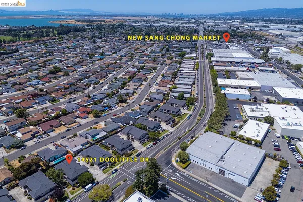 an aerial view of a city