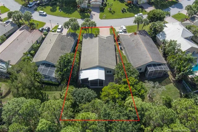 an aerial view of a house