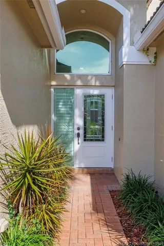 a view of a glass door with a window