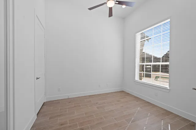 an empty room with a window