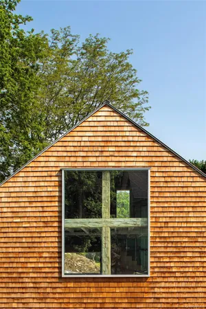 a view of a house with a window and door