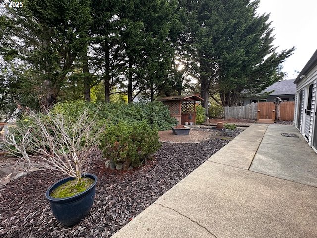 3932 Spruce Street Florence, OR 97439 - Photo 26 of 39 a view of a backyard with plants and trees