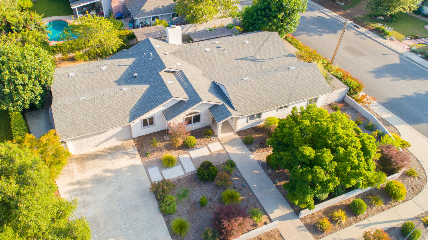 417 Andrew Drive Ojai, CA 93023 - Photo 28 of 31 an aerial view of a house with a yard and a large tree