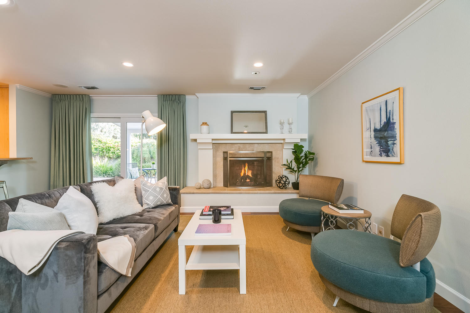 417 Andrew Drive Ojai, CA 93023 - Photo 10 of 31 a living room with furniture and a fireplace